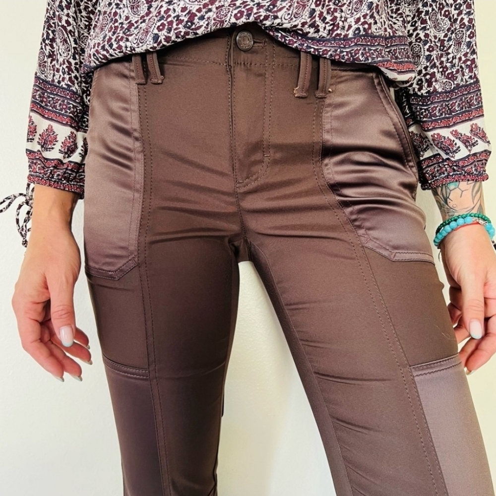 Whbm satin trim pants